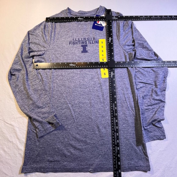 Champion Illinois Fighting Illini Long Sleeve Athletic T Shirt Gray Size S - Picture 5 of 7